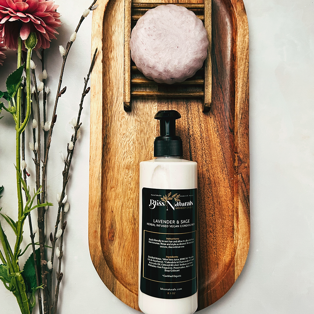 Lavender & Sage Vegan Solid Shampoo Bar & Conditioner Set