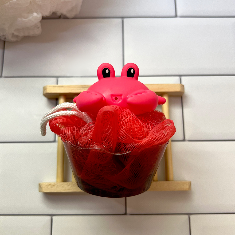 Bubblegum Crab Bath Toy Loofah Soap