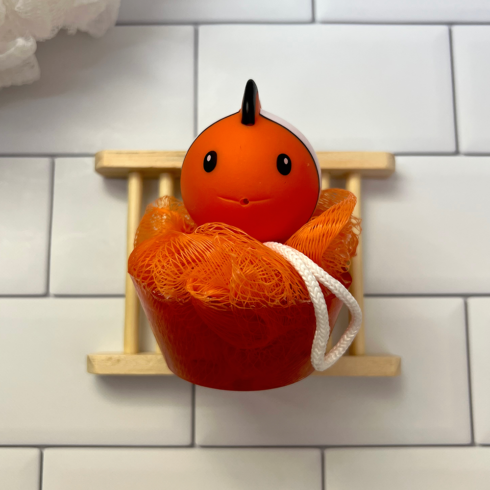 Honeyfruit Clownfish Bath Toy Loofah Soap