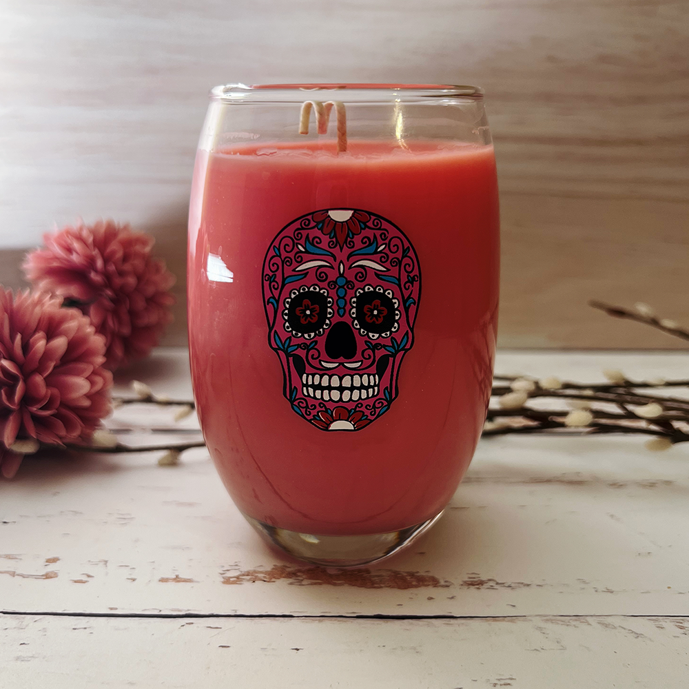 Mango Sorbet Dia De Los Muertos Candle